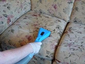 extracting the upholstery with sapphire hand tool